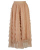 Immagine di BACHATA - Gonna lunga in tulle a balze taupe con elastico in vita