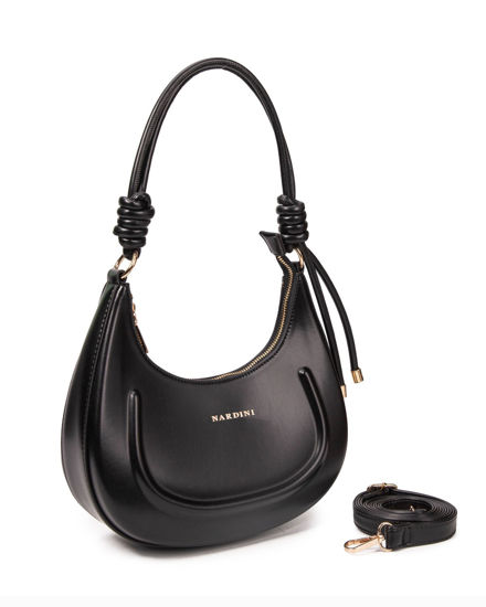 Immagine di NARDINI - Borsa a spalla nera , tracolla removibile