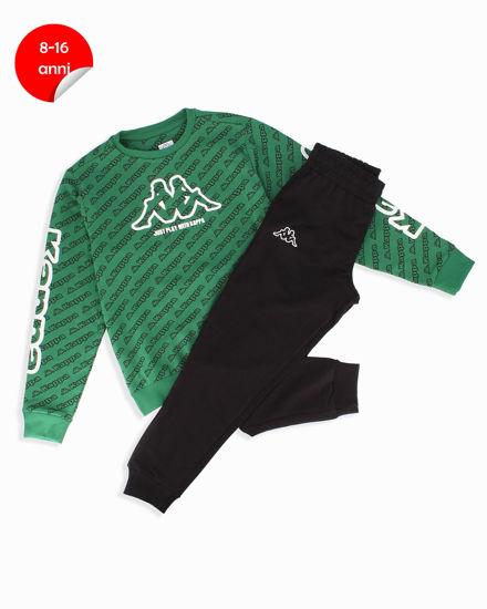Immagine di KAPPA - COMPLETO TUTA DA RAGAZZO CON FELPA VERDE GIROCOLLO