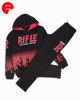 Immagine di RIFLE - COMPLETO TUTA DA RAGAZZO FELPA NERA CON CAPPUCCIO
