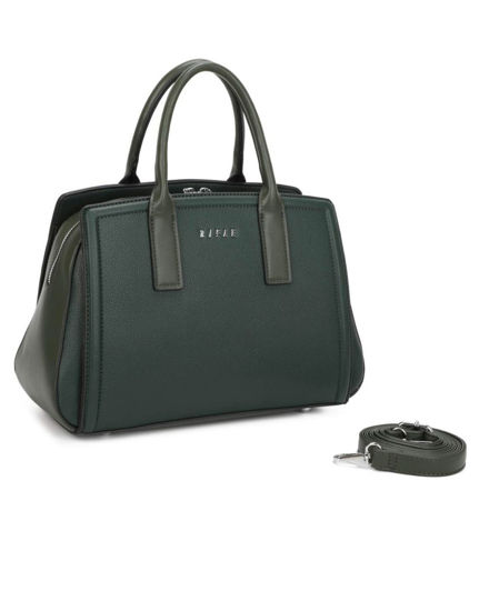 Immagine di RIFLE - Borsa due manici verde con tre scomparti principali, tracolla removibile