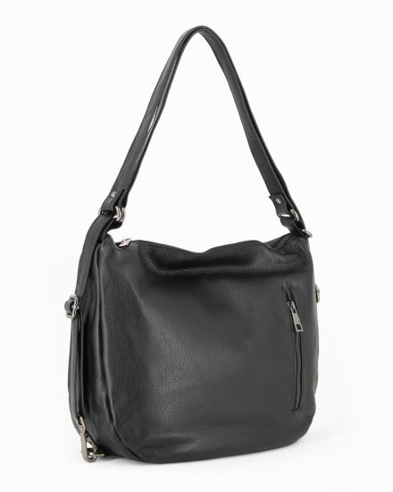 Immagine di ALEX & CO - Borsa/Zaino nero in VERA PELLE