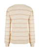 Immagine di BACHATA - Maglia manica lunga avorio a righe beige con scollo quadrato