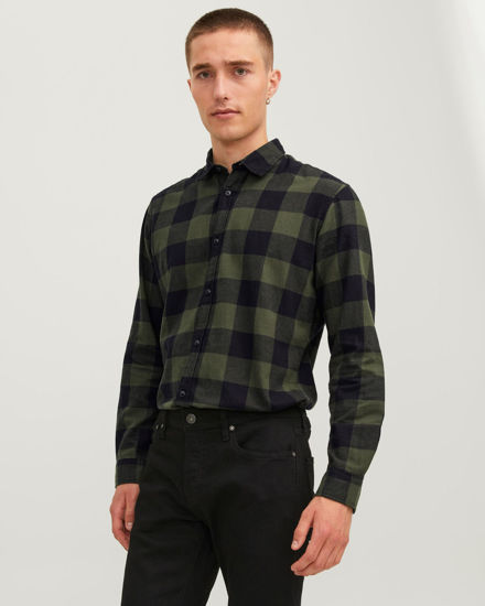 Immagine di JACK&JONES - CAMICIA A QUADRI NERA E VERDE IN FLANELLA DA UOMO