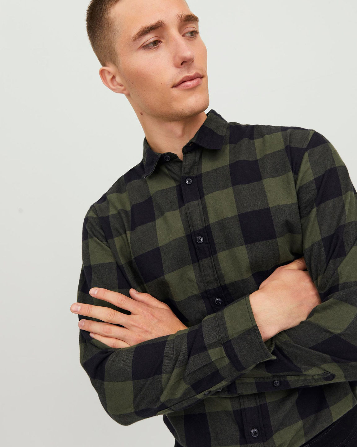 Cromoncent Camicia Uomo In Flanella A Quadri Verde - Morbida E Confortevole (Taglia XL) - 3