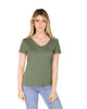 Immagine di TATOO - Tshirt verde militare da donna scollo a V