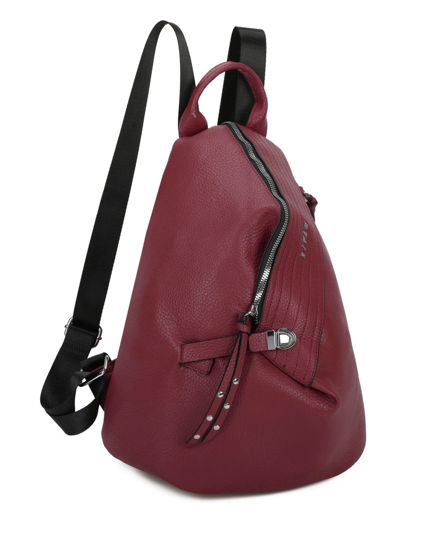 Immagine di RIFLE - Zaino bordeaux con zip centrale e pulsante a chiusura