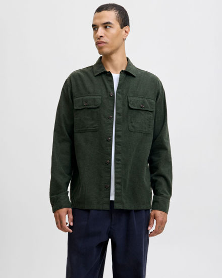 Immagine di JACK&JONES - GIACCA CAMICIA VERDE DA UOMO IN FLANELLA