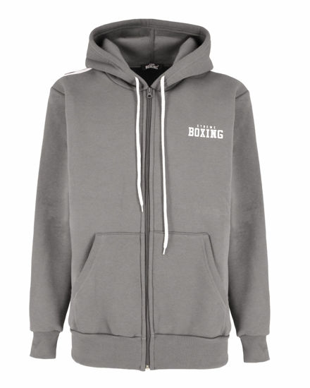 Immagine di XTREME BOXING - FELPA GRIGIA DA UOMO FULL ZIP CON CAPPUCCIO