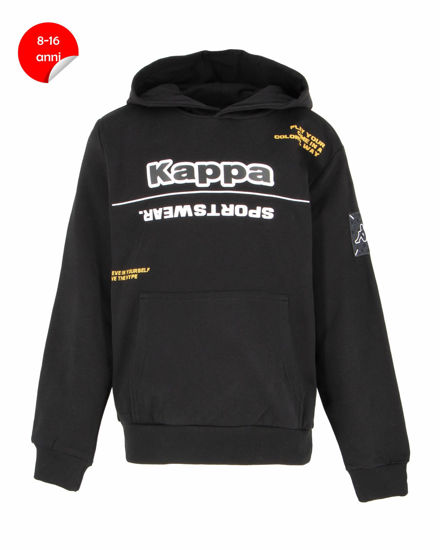 Immagine di KAPPA - FELPA NERA DA BAMBINO CON CAPPUCCIO