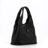Immagine di DIVAS - Borsa sacca nera in VERA PELLE con tasca frontale, tracolla removibile - MADE IN ITALY