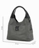 Immagine di DIVAS - Borsa sacca grigia in VERA PELLE con tasca frontale, tracolla removibile - MADE IN ITALY