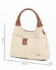 Immagine di DIVAS - Borsa sacca beige in VERA PELLE con tasca frontale, tracolla removibile - MADE IN ITALY