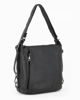 Immagine di ALEX & CO - Borsa/zaino nero in VERA PELLE con doppia tasca frontale