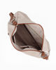 Immagine di DIVAS - Borsa taupe in VERA PELLE con tasca frontale e tracolla nastro - MADE IN ITALY