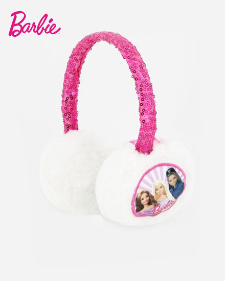 Immagine di BARBIE - Paraorecchie bimba rosa in peluche con paillettes sul cerchietto