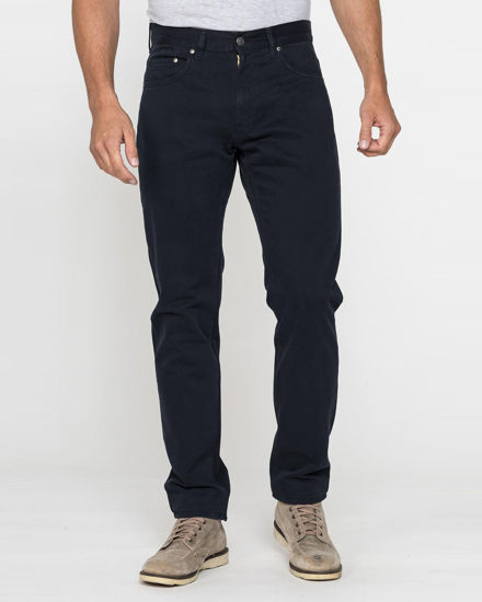 Immagine di CARRERA - PANTALONE BLU 5 TASCHE  SMERIGLIATO IN PESANTE GABARDINA DI COTONE