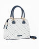 Immagine di CORTINA POLO STYLE - Bauletto due manici bianco/blu loggato con tre scomparti principali, tracolla removibile