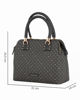 Immagine di CORTINA POLO STYLE - Bauletto due manici nero/taupe loggato con tre scomparti principali, tracolla removibile
