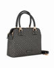Immagine di CORTINA POLO STYLE - Bauletto due manici nero/taupe loggato con tre scomparti principali, tracolla removibile