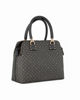 Immagine di CORTINA POLO STYLE - Bauletto due manici nero/taupe loggato con tre scomparti principali, tracolla removibile
