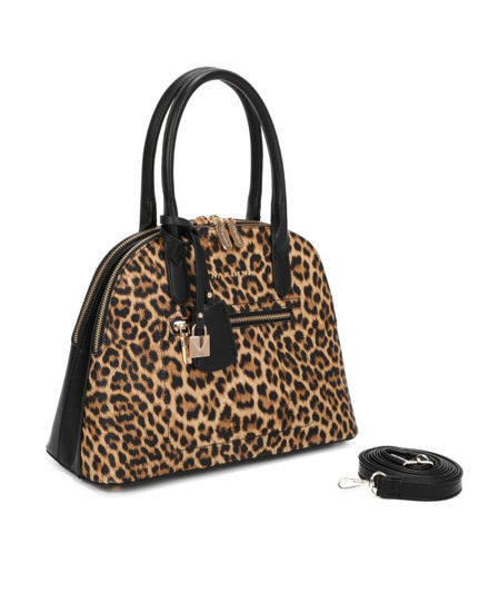 Immagine di NARDINI - Borsa due manici leopardata con due scomparti principali, tracolla removibile