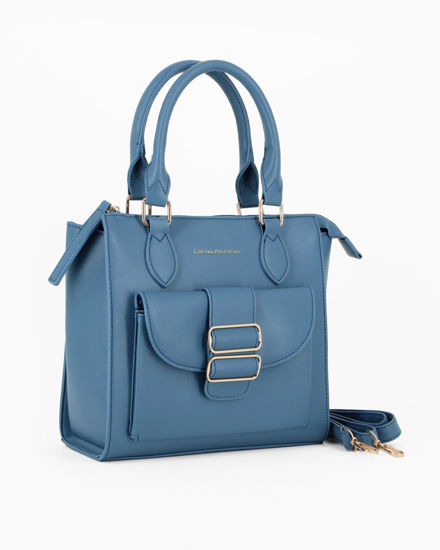 Immagine di CORTINA POLO STYLE - Borsa due manici avio con tasca frontale con doppia fibbia sulla patta, tracolla removibile