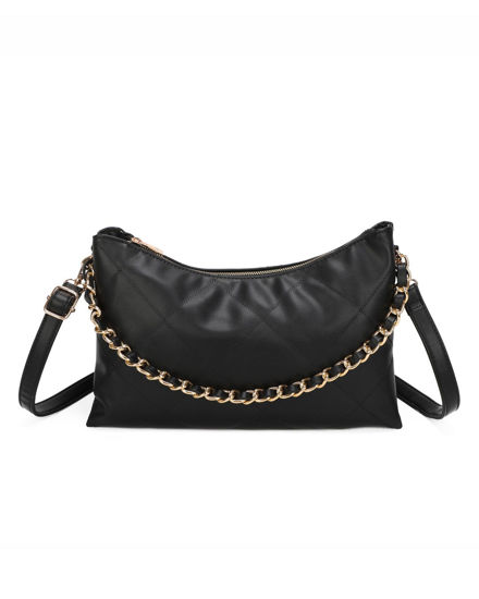 Immagine di ENRICO COVERI - Tracolla nera trapuntata con dettaglio catena