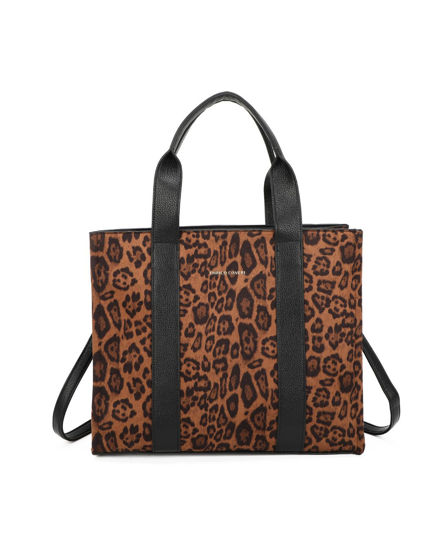 Immagine di ENRICO COVERI - Borsa due manici leopardata con tasca posteriore, tracolla removibile