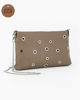 Immagine di DIVAS - Tracolla taupe in VERA PELLE con occhielli
