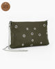 Immagine di DIVAS - Tracolla verde in VERA PELLE con occhielli