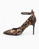 Immagine di MISS GLOBO - Décolleté leopardata in raso con cinturino alla caviglia, tacco 9CM