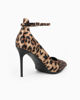 Immagine di MISS GLOBO - Décolleté leopardata in raso con cinturino alla caviglia, tacco 9CM