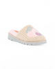Immagine di TIGLIO - Pantofola beige con cuori e pelliccia interna, MADE IN ITALY