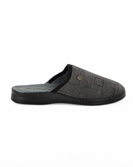 Immagine di TIGLIO - Pantofola nera da uomo con sottopiede in VERA PELLE, MADE IN ITALY
