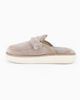 Immagine di TIGLIO RAMBLAS - Pantofola beige da donna con pelliccia interna e cinturino con strass