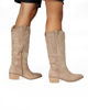Immagine di SOLEIL - Stivale texano khaki scamosciato con zip laterale, tacco 5CM