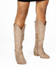 Immagine di SOLEIL - Stivale texano khaki scamosciato con zip laterale, tacco 5CM
