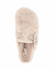 Immagine di TATOO - Sabot beige con pelliccia e cinturino con fibbia strass