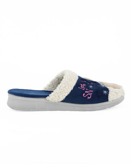 Immagine di TIGLIO - Pantofola blu da donna con orso polare, MADE IN ITALY