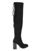 Immagine di MISS GLOBO - Stivale nero scamosciato con zip laterale e coulisse, tacco 8CM