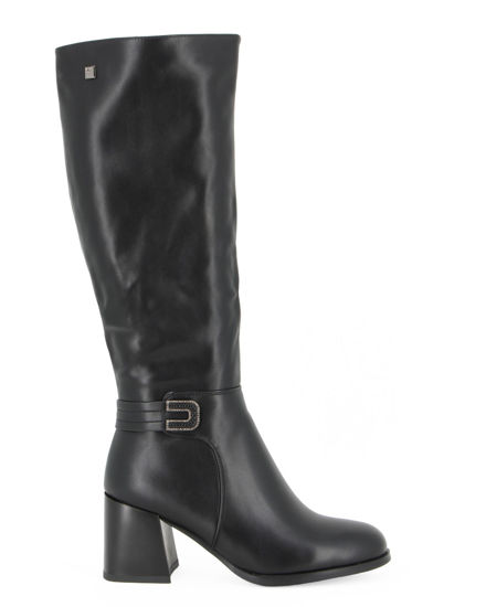 Immagine di MISS GLOBO - Stivale nero con zip laterale, tacco 7CM