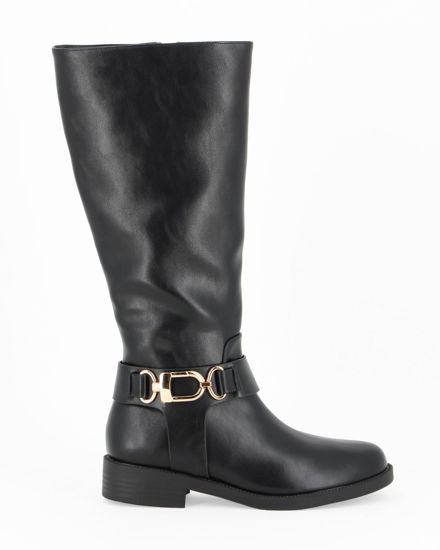 Immagine di SOLO SOPRANI - Stivale nero con zip laterale e cinturino con morsetto, tacco 3CM