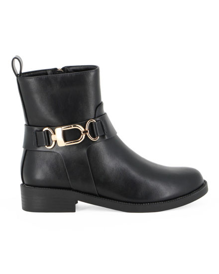 Immagine di SOLO SOPRANI - Stivaletto nero con zip laterale e cinturino con morsetto, tacco 3CM
