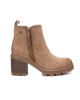 Immagine di REFRESH - Tronchetto taupe scamosciato con zip laterale, tacco 7,5CM