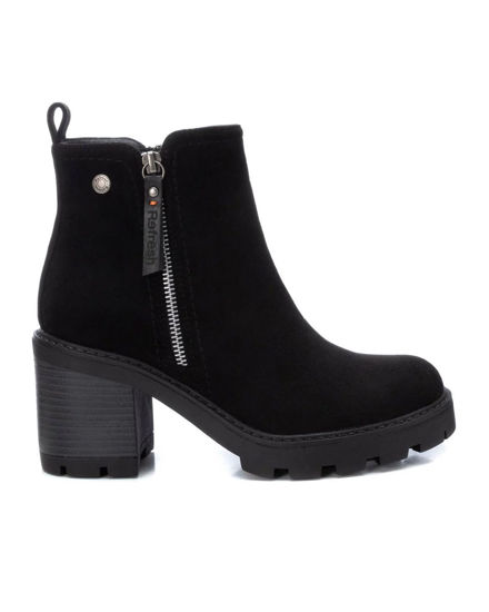 Immagine di REFRESH - Tronchetto nero scamosciato con zip laterale, tacco 7,5CM