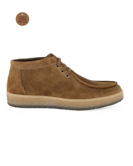 Immagine di SUPER RIFLE - Scarpa taupe in VERA PELLE da uomo con lacci