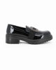 Immagine di MISS GLOBO - Mocassino nero naplak con sottopiede memory soft e fascia elastica frontale con inserto metallico