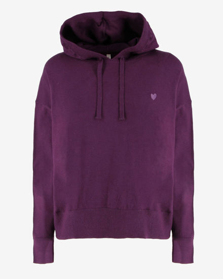 Immagine di TATOO - MAGLIA MANICA LUNGA VIOLA CON CAPPUCCIO DA DONNA