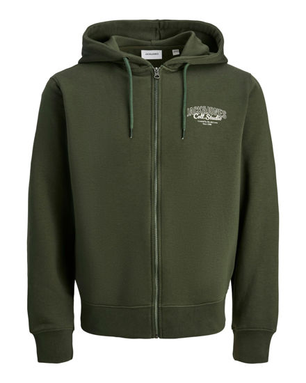Immagine di JACK&JONES - FELPA CON CAPPUCCIO FULL ZIP VERDE CON LOGO DA UOMO